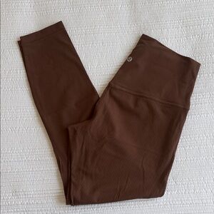 lululemon athletica Brown Ribbed High-Waist Leggings
